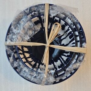 West Elm Indigo Blue and White Ceramic Bowls Set (3)